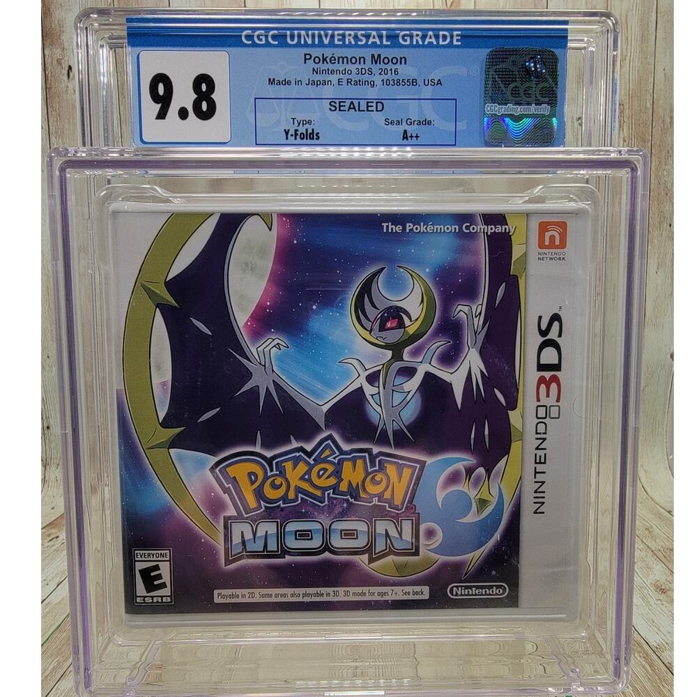 Pokémon Moon Nintendo 3DS 2DS Sealed New CGC Uncirculated 9.8 A++ Graded
